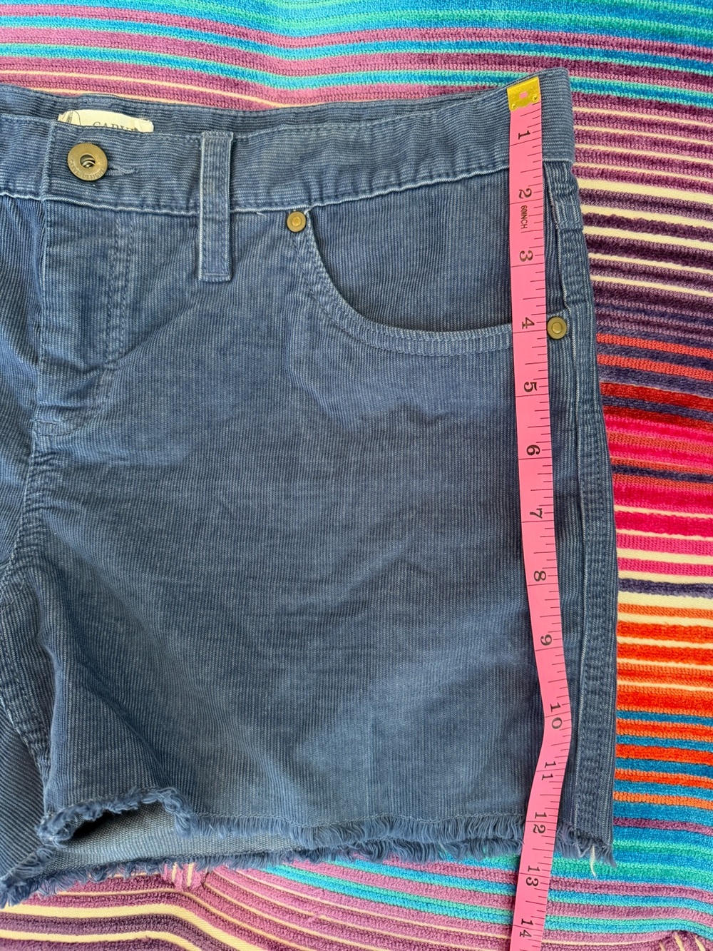 Carve Designs Oahu 4" Corduroy Shorts Size 8 Pacifica Blue Excellent Condition - Picture 6 of 11